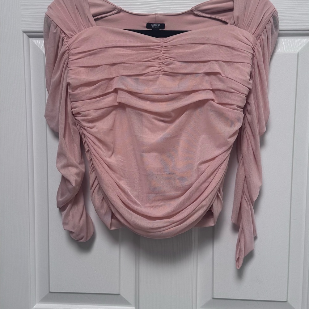 Express Blush Ruched Blouse
